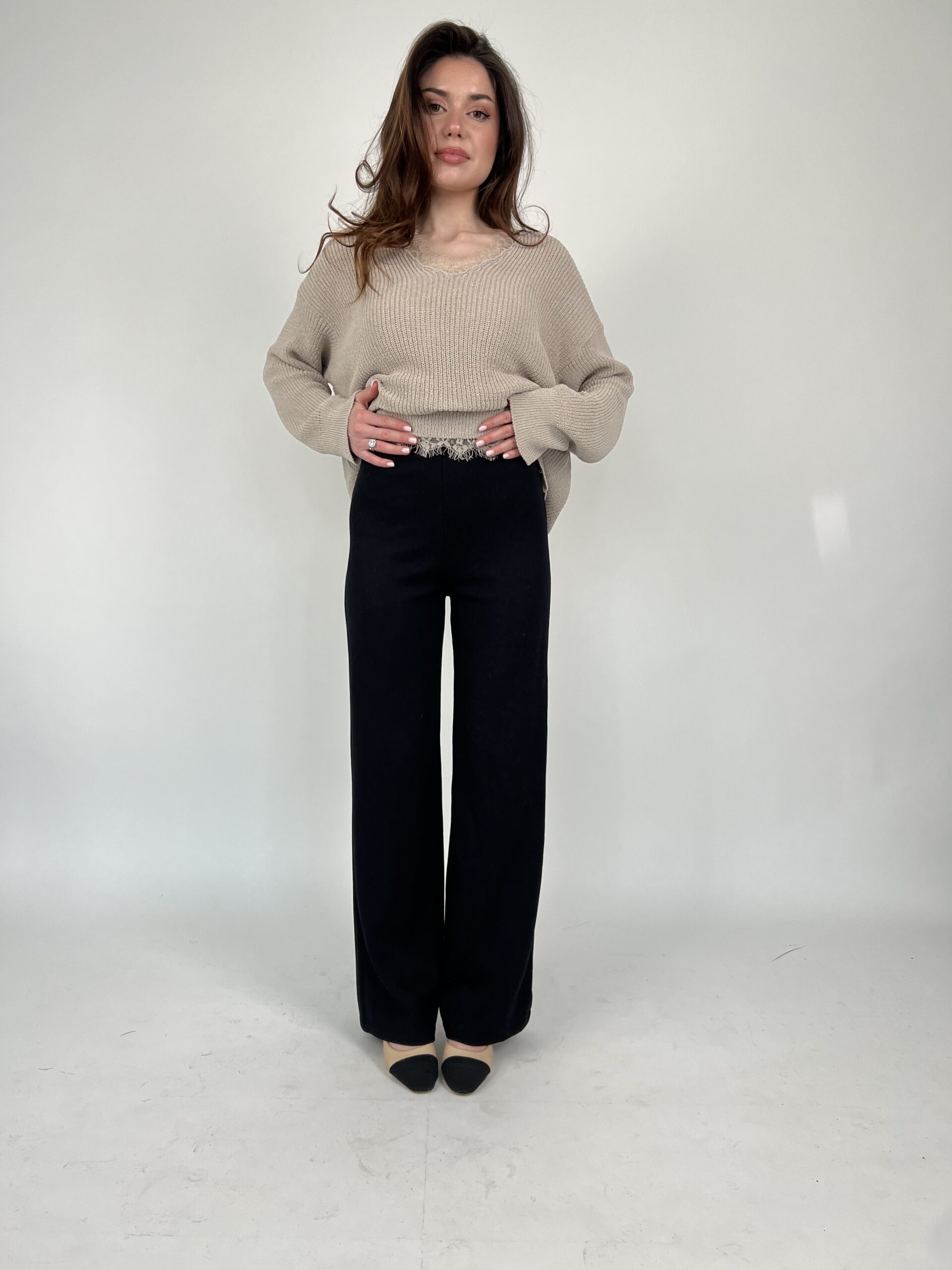 Black jersey trousers