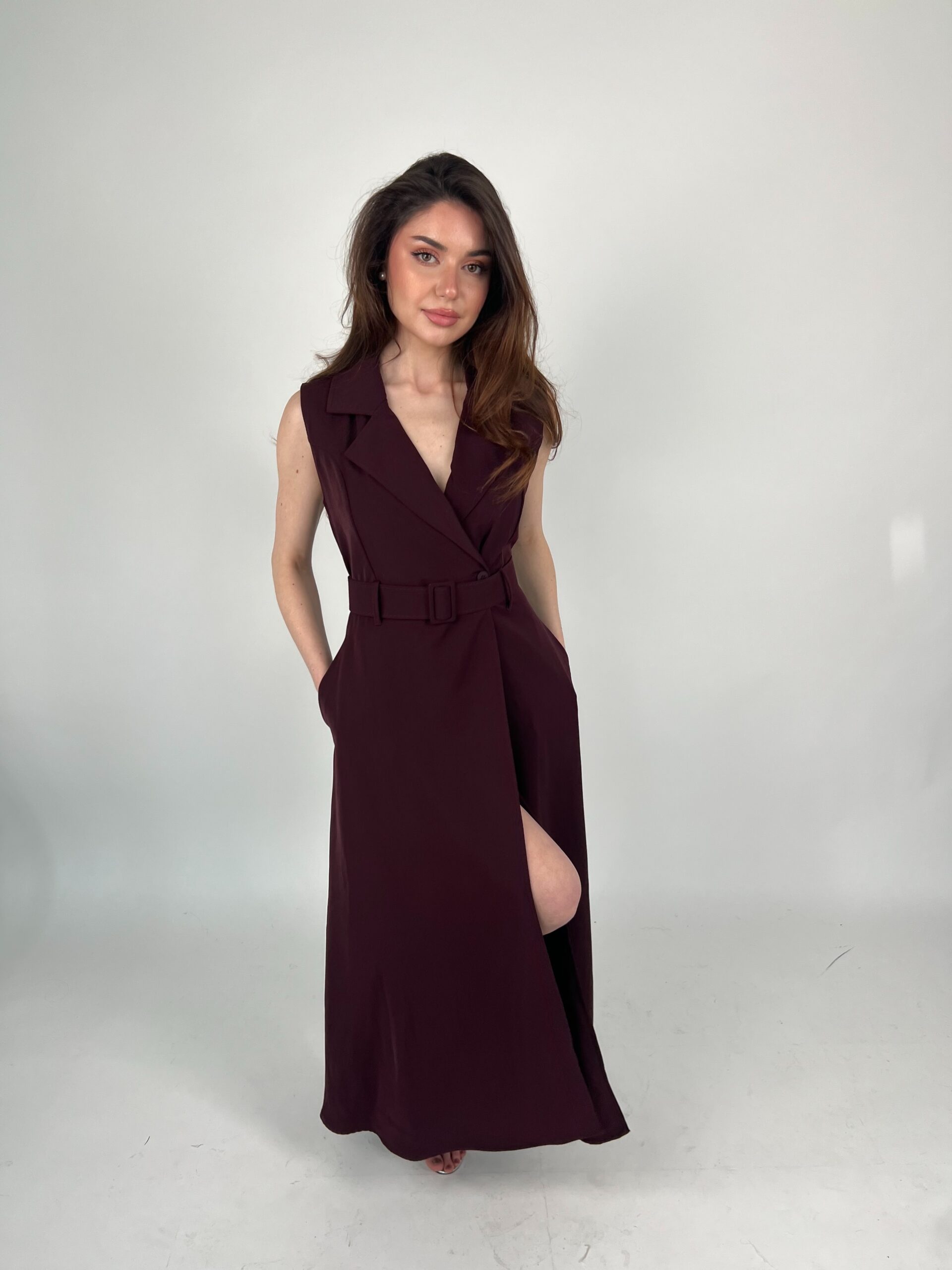 Maroon Wrap Dress
